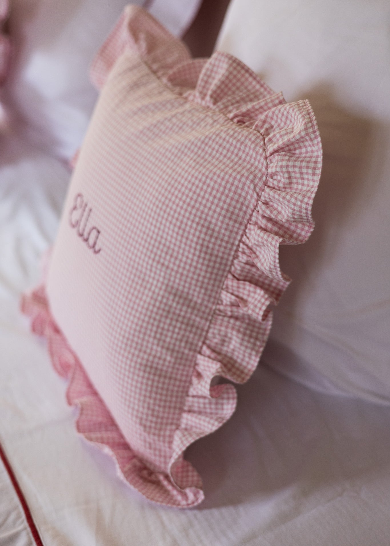 Stylish Vichy Pink Cushion Cover - Soft & Durable Home Decor for Sofa, Bed, or Chair - Perfect for Living Room, Bedroom & Office