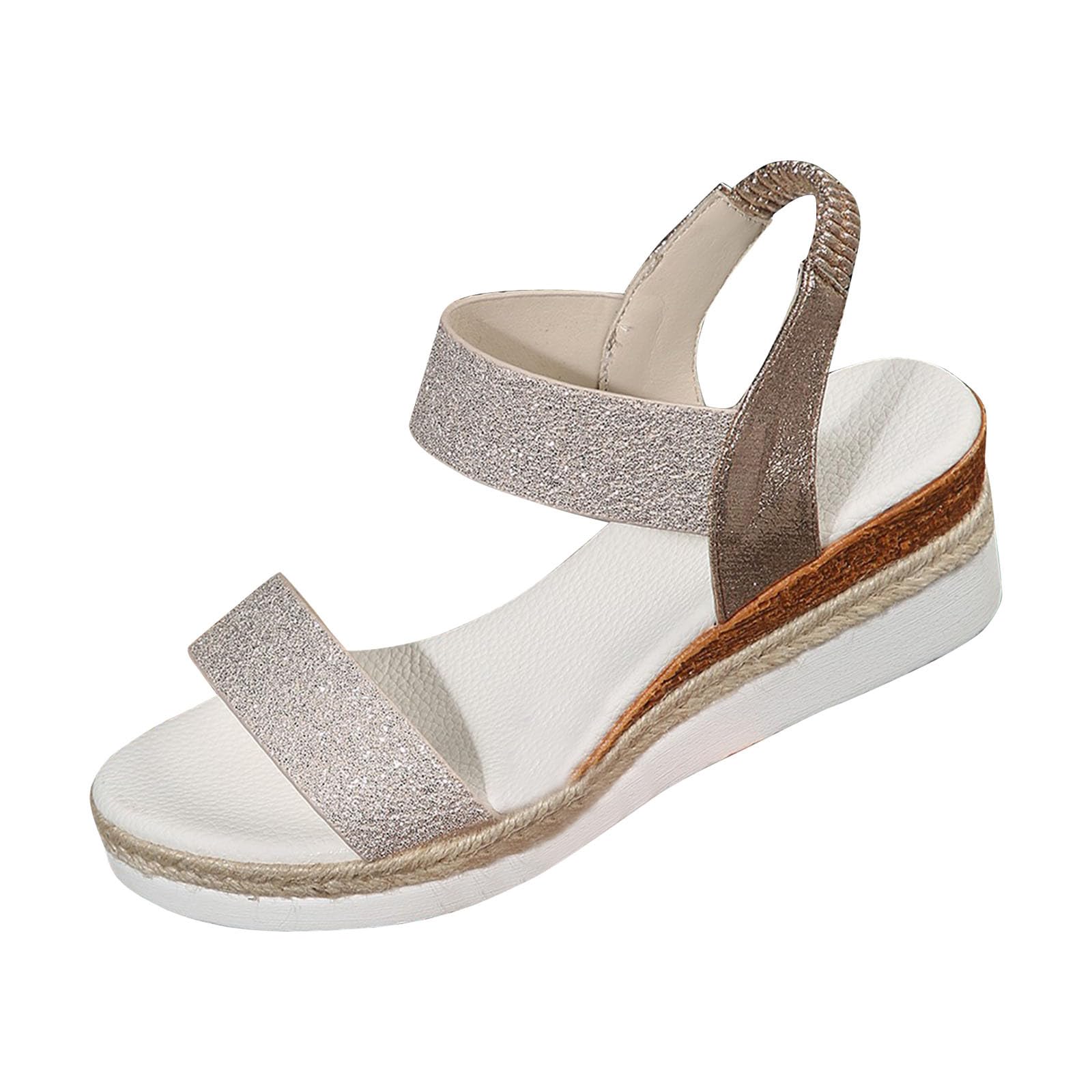 Oelaio Women's Summer Wedge Sandals - Comfortable Roman Fish Mouth Dressy Sandals for Ladies, Size 7.5 | Perfect for Beach, Vacation, and Casual Outfits