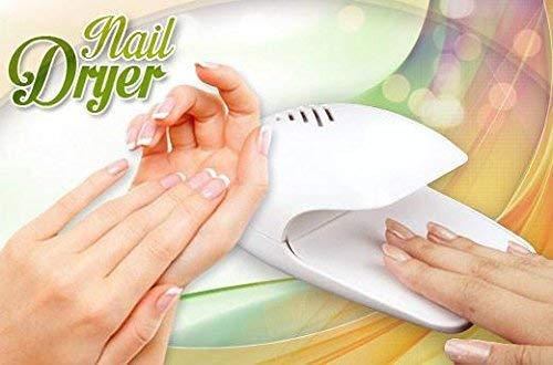Surat Dream Portable Nail Polish Dryer Machine Kit - Battery Operated UV LED Nail Dryer with Cooling Fan for Gel Polish, Nail Art & Stamping | Perfect for Home Manicures, Salon Use & Travel (White)