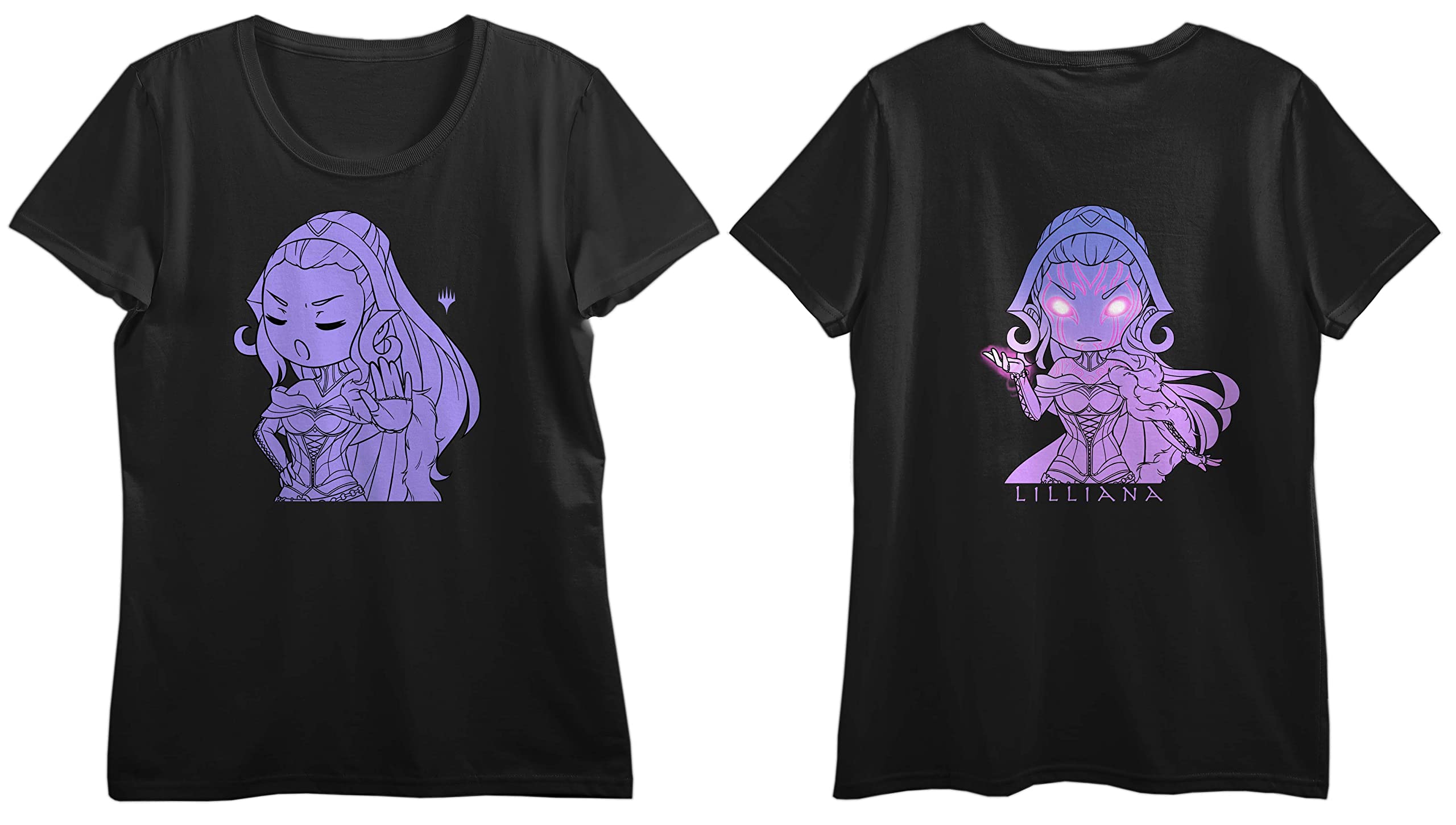 Magic The Gathering Transforming Woman Juniors Black T-Shirt | MTG Graphic Tee for Girls | Casual Gaming Apparel for Conventions & Everyday Wear