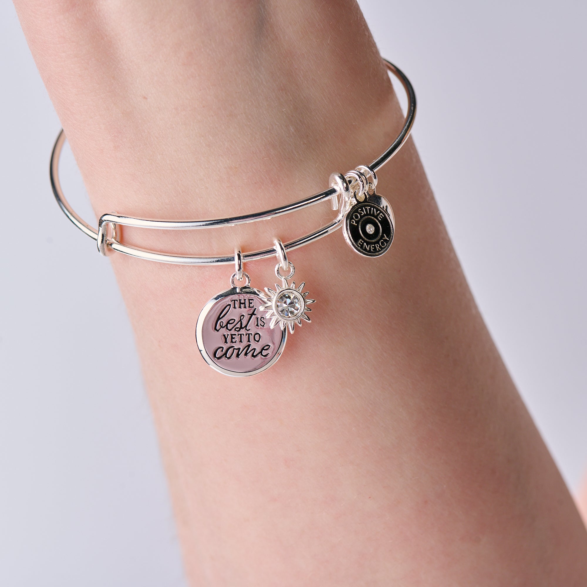Stylish 'The Best Is Yet To Come' Duo Charm Bangle - Perfect for Gifts, Anniversaries & Everyday Wear
