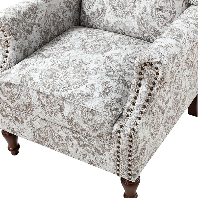 Felix Upholstered Wingback Armchair with Spindle Legs - Comfortable Living Room Chair for Reading & Relaxing - Perfect for Home Office, Bedroom or Lounge Area