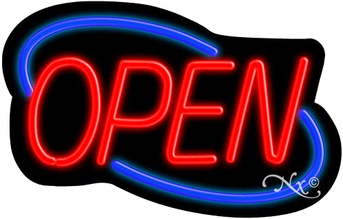 Custom Open Glass Neon Sign #10153BR - Handcrafted in USA | Perfect for Bars, Restaurants & Home Decor