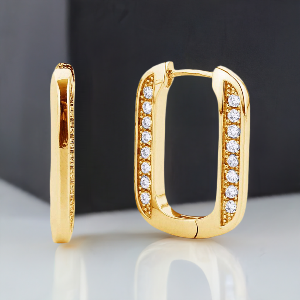 14K White Gold Plated Cubic Zirconia Hoop Earrings for Women - Elegant & Hypoallergenic Jewelry Gift for Birthday, Anniversary & Special Occasions