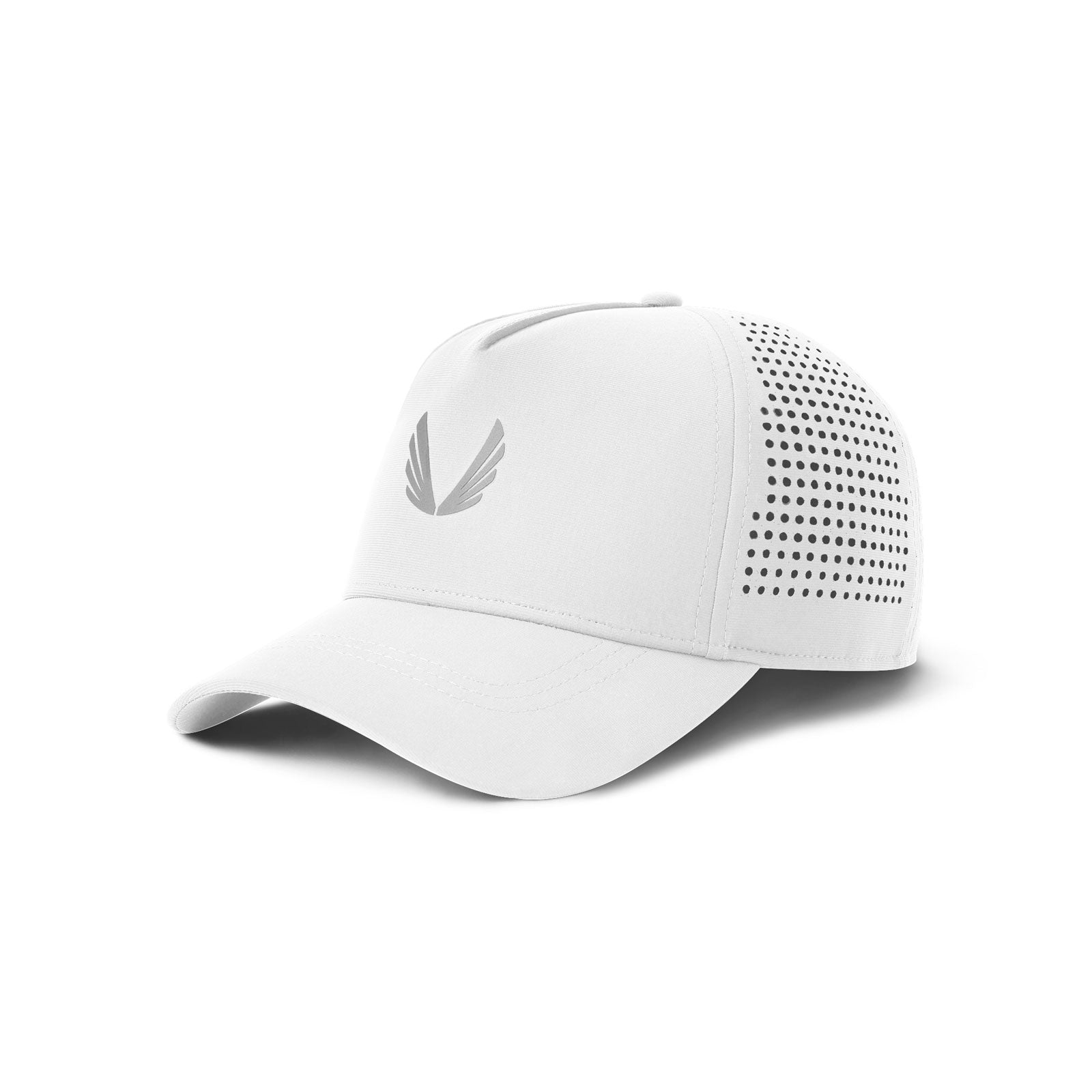 Tetra Lite® A Frame Hat - White/Silver Wings - Lightweight Baseball Cap for Men & Women - Perfect for Outdoor Sports, Hiking, and Casual Wear