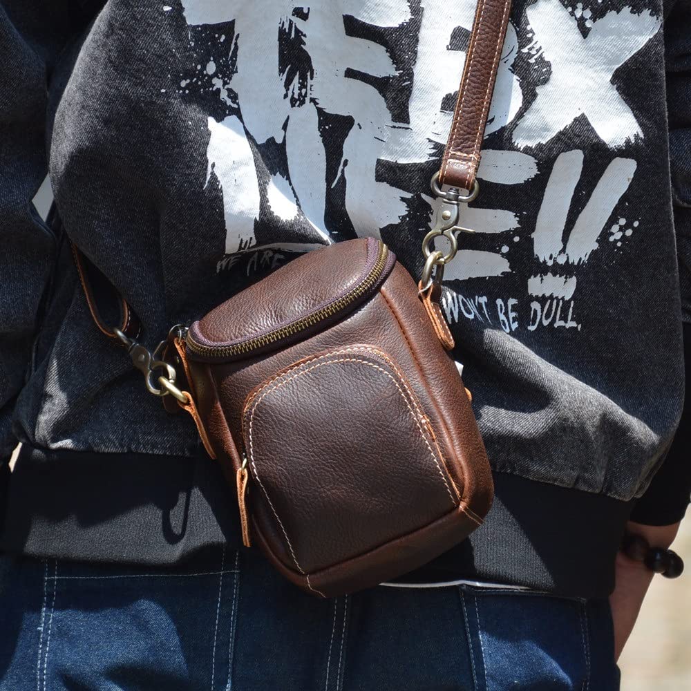 Vintage Men's Waist Bag - Retro Small Crossbody Shoulder Messenger Bag for Men - Casual & Sporty Fashion Accessory (12x8x19cm) - Perfect for Gym, Travel, Hiking & Daily Use