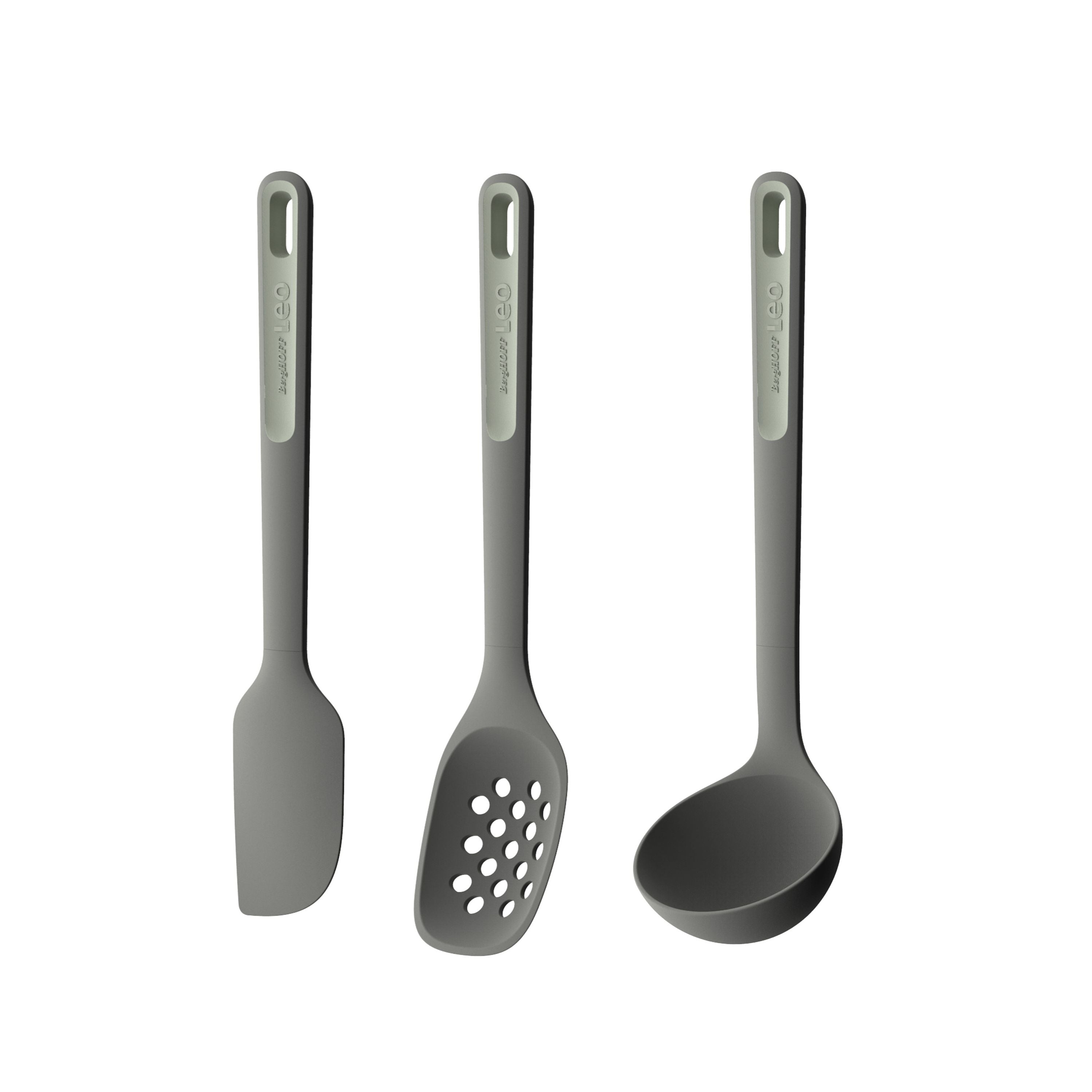 BergHOFF Balance 3-Piece Nonstick Silicone Cooking Utensil Set - Eco-Friendly Recycled Material Kitchen Tools for Sauteing, Flipping & Stirring - Perfect for Nonstick Pans & Healthy Cooking