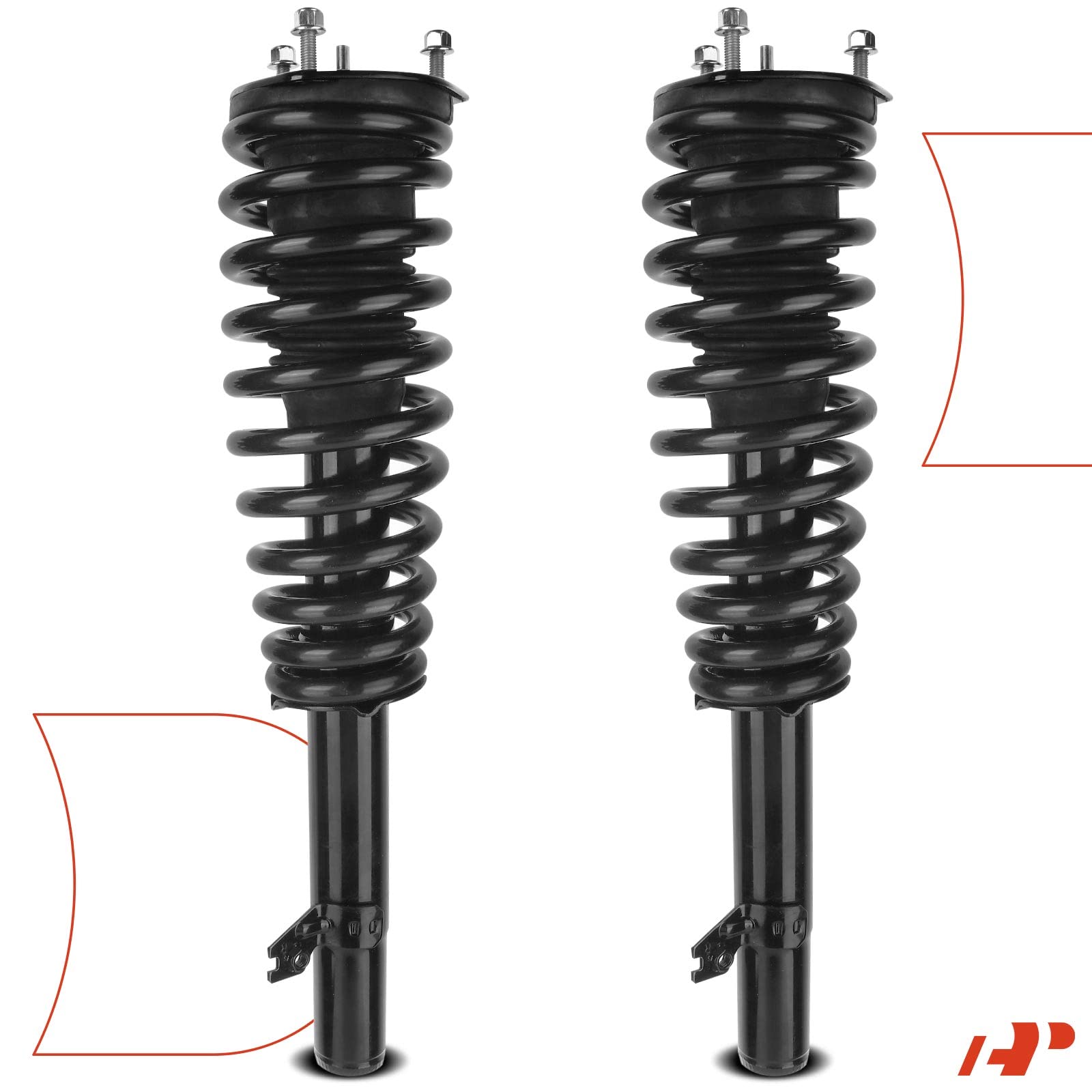 Premium Front Pair (2) Complete Strut & Coil Spring Assembly for Mazda 6 2009-2013 - Manual Transmission - Driver & Passenger Side - Smooth Ride & Enhanced Handling for City Driving & Highway Commutes