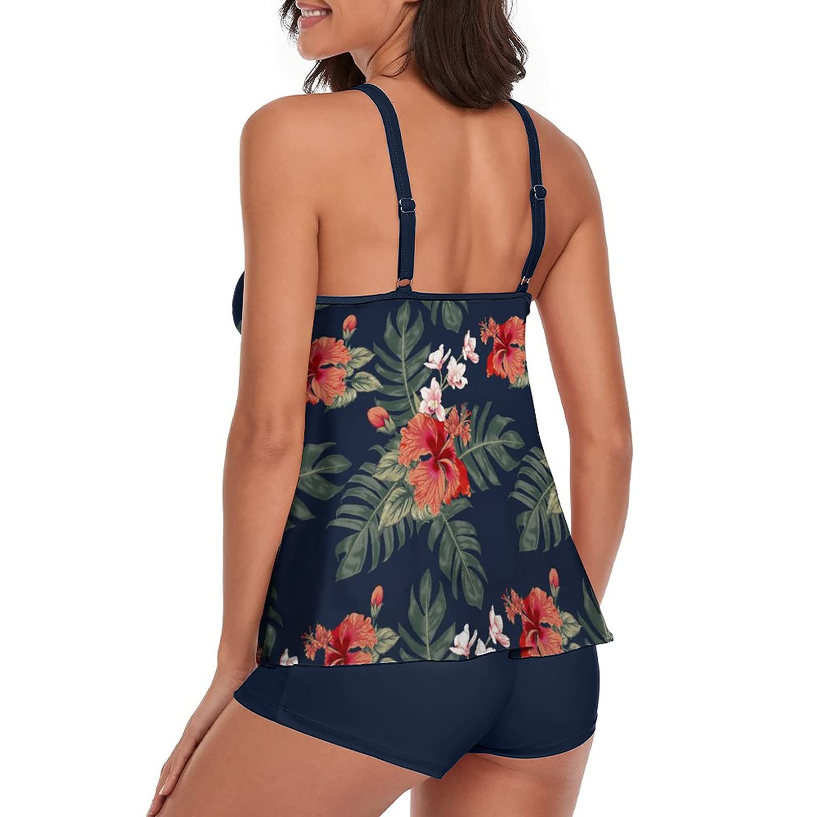 Women's Tummy Control Tankini Swimsuits with Shorts for Athletic Swimming
