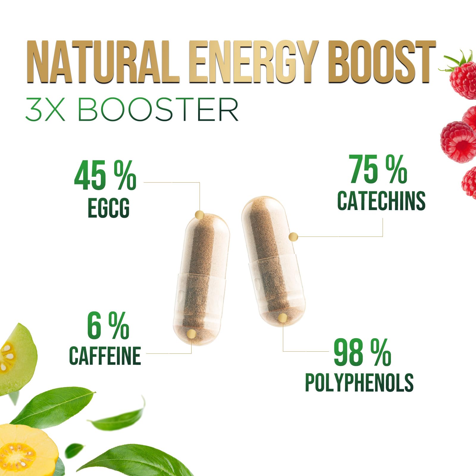 Green Tea Extract Pills 1300mg - 98% Standardized EGCG, 3X Extra Strength for Natural Energy - Supports Antioxidant, Heart Health & Immune System - Vegan Capsules with Polyphenols (120 Count) - Perfect for Daily Wellness & Active Lifestyle