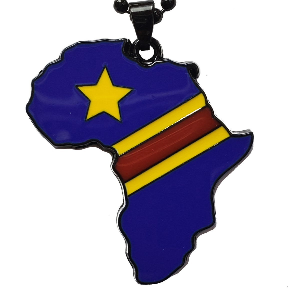 Democratic Republic of Congo Flag Pendant Necklace - African Map Jewelry for Men & Women - Patriotic Gift, Travel Souvenir & Cultural Accessory