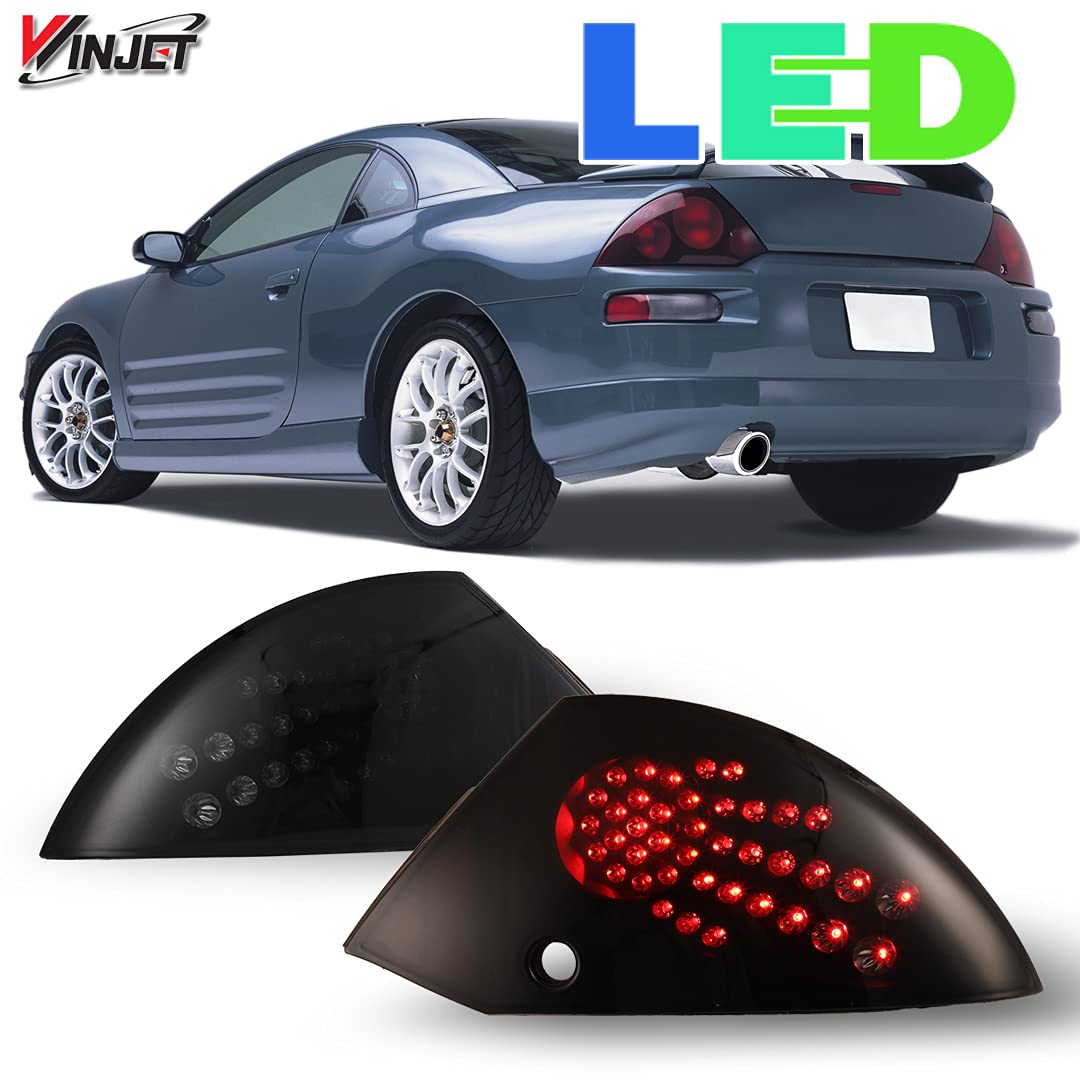 Winjet LED Tail Lights Assembly for 2000-2005 Mitsubishi Eclipse - Pair with LED Turn Signal, Brake Lights & DRL - High-Definition Lenses - Passenger & Driver Side - Perfect for Night Driving & Car Customization