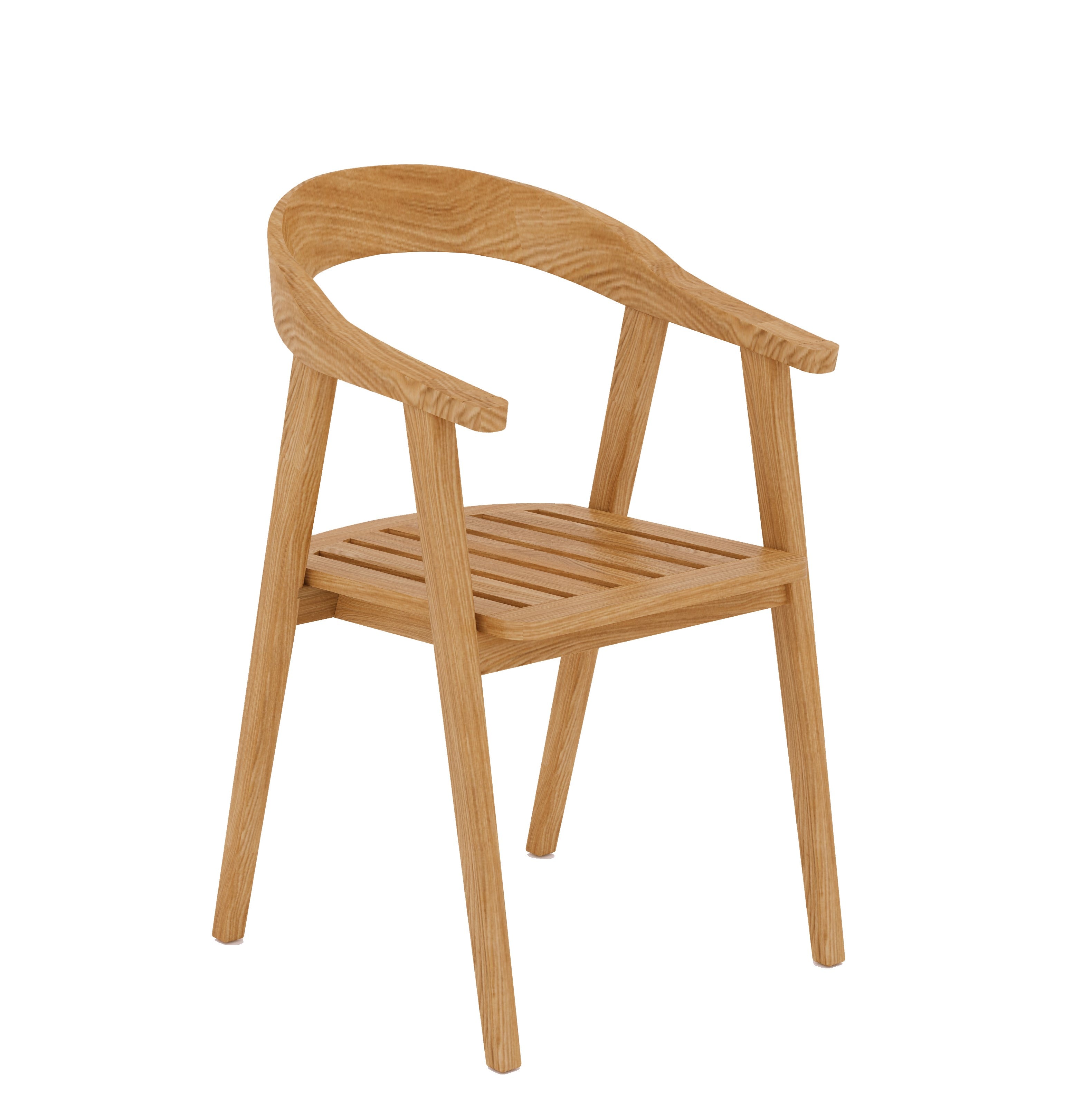 Premium Lechair Teak Outdoor Barrel Back Dining Armchair - Weather-Resistant Patio Furniture for Garden, Poolside & Backyard Dining Sets
