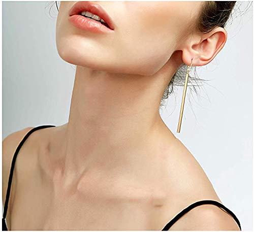 Elegant Silver & Gold Y-Shaped Lariat Necklace for Women - Dainty Bar Necklace Jewelry Gift for Wife, Girlfriend, or Mom - Perfect for Weddings, Parties & Everyday Wear (Bar-Gold Set)