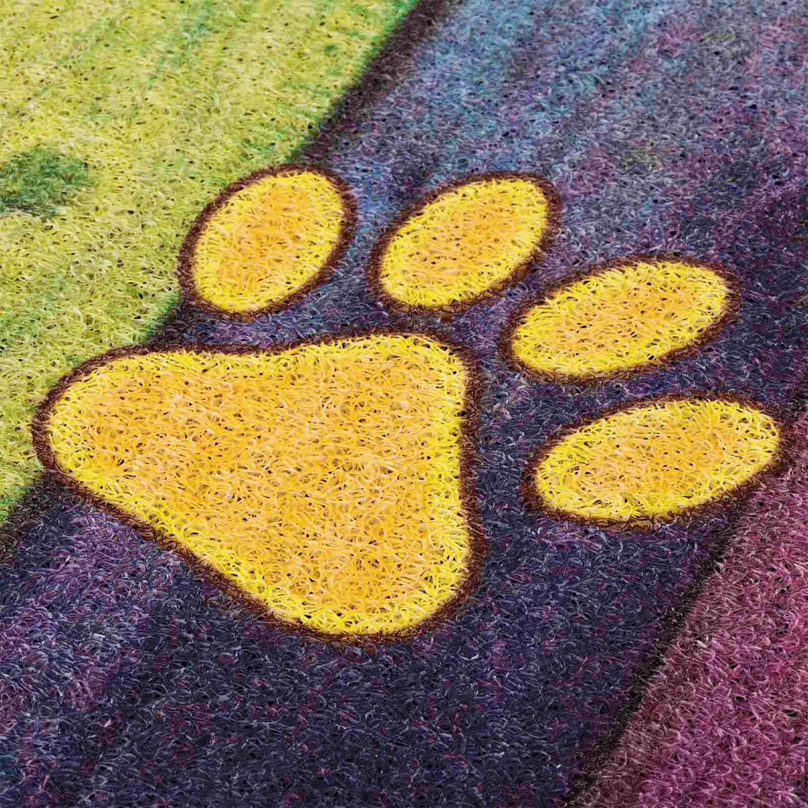 23.6x35.4 Inch Funny Non-Slip PVC Doormat - 'Wipe Your Paws' Yellow Welcome Mat for Indoor/Outdoor Use - Perfect for Entryway, Bathroom, Kitchen & Bedroom Floor Protection
