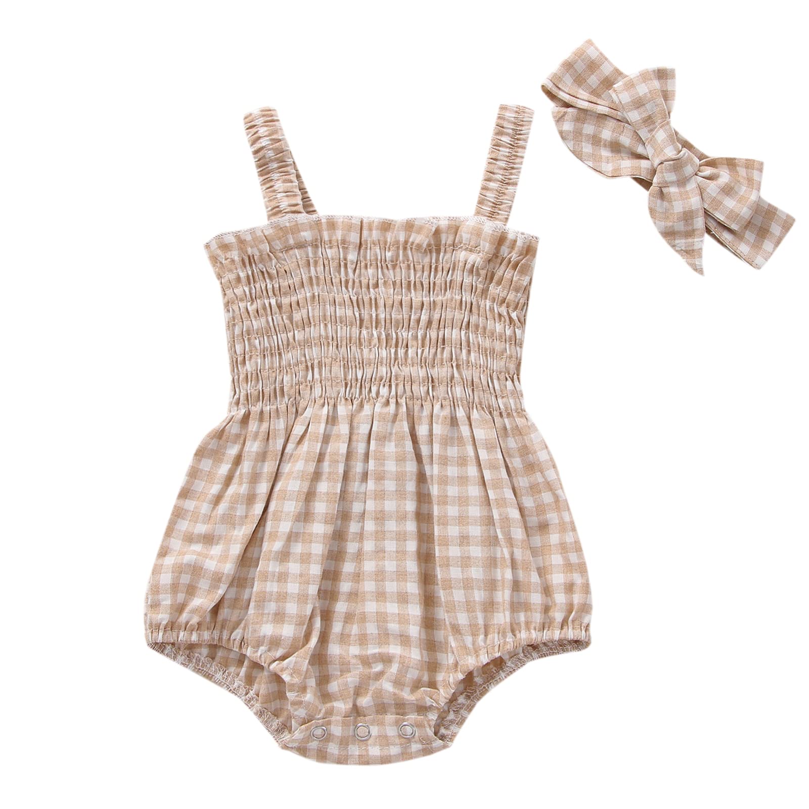 FOMOYUU Baby Girl Summer Romper Outfit - Sleeveless Jumpsuit Dress for Newborn 6-18 Months | Perfect for Playtime, Beach & Outdoor Activities