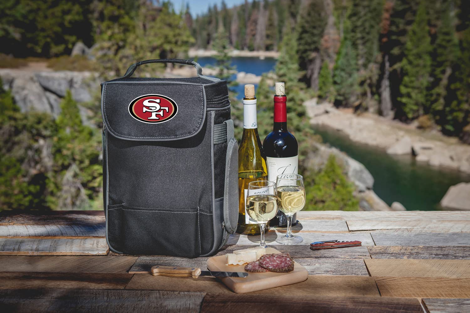 PICNIC TIME NFL Unisex-Adult Insulated Wine & Cheese Tote Bag with Cutting Board - Perfect for Tailgating, Outdoor Picnics & Game Day Parties
