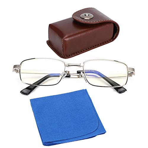 Premium Folding Reading Glasses for Men & Women - HD Anti-Blue Light Prescription Readers (+1.50 Magnification) - Portable Travel Eyewear with Case for Office, Reading & Computer Use