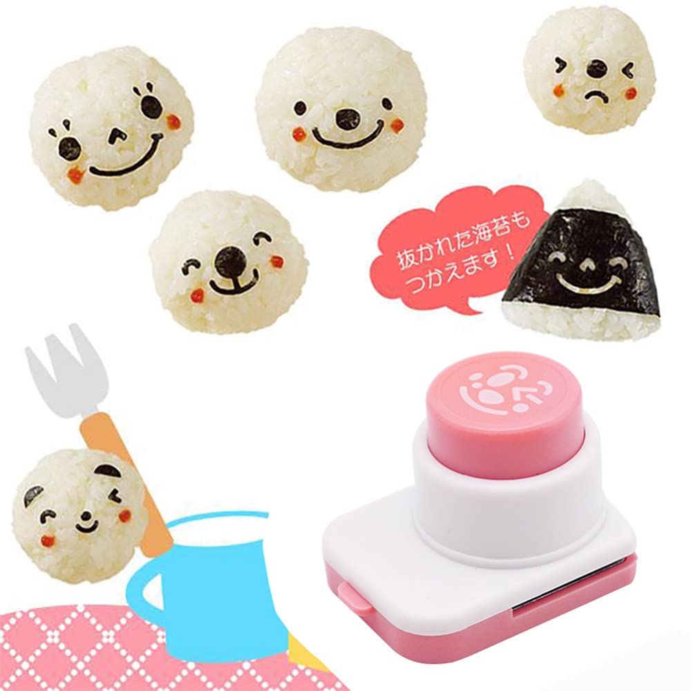 DIY Cartoon Rice Ball Molds - Smiling Face Sushi Maker & Seaweed Cutter Kit for Bento Box Decoration | Perfect for Kids Lunch, Party Snacks & Japanese Food Preparation