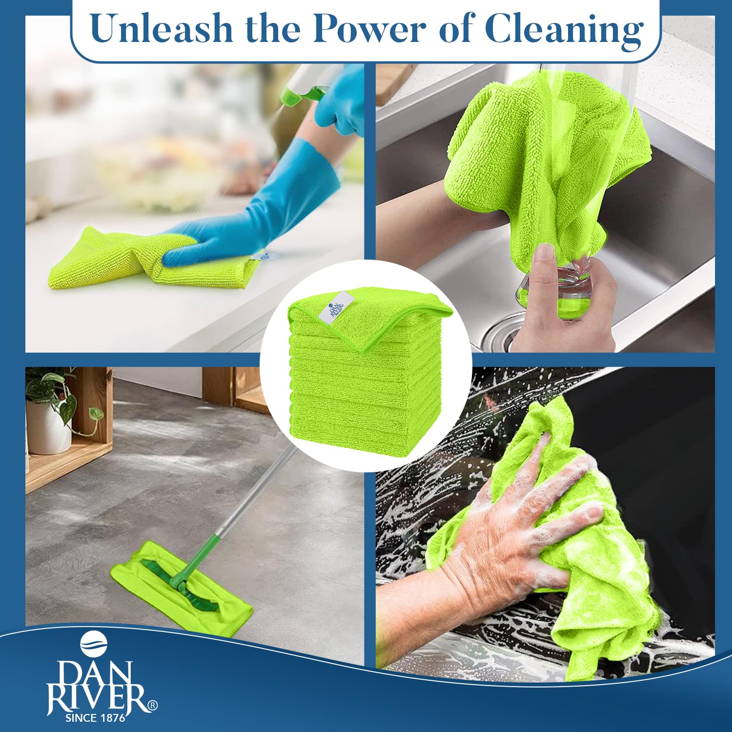 Premium 24-Pack Microfiber Cleaning Cloths (12