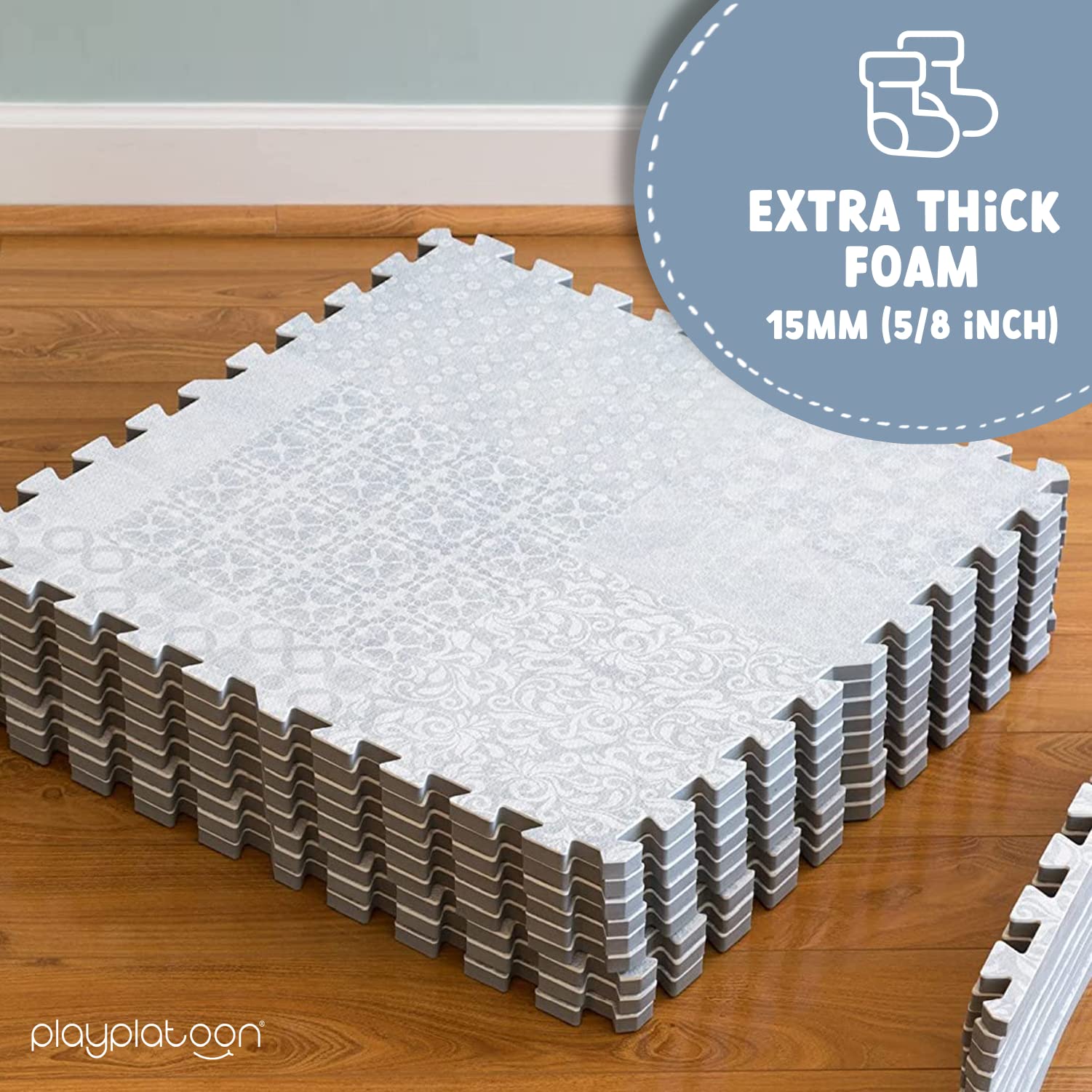 Play Platoon Extra-Thick Interlocking Foam Play Mat - 9 Tiles (72