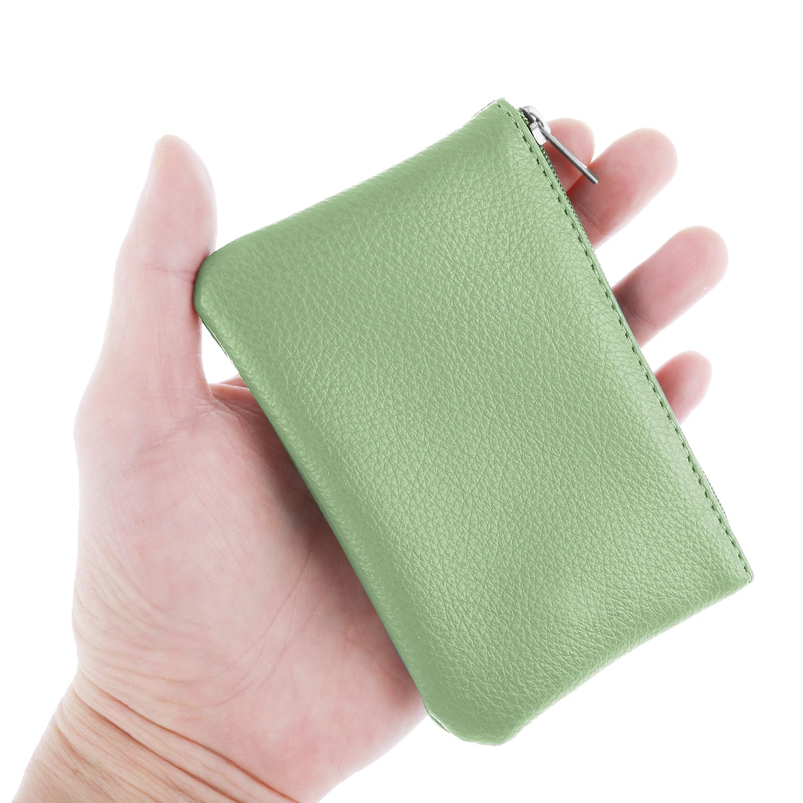 Giantree Small Cute PU Lychee Pattern Coin Purse for Women - Mini Wallet for Coins, ID, Keys, Lipstick & Headphones (Light Green) | Perfect for Everyday Use, Travel & Gift Giving