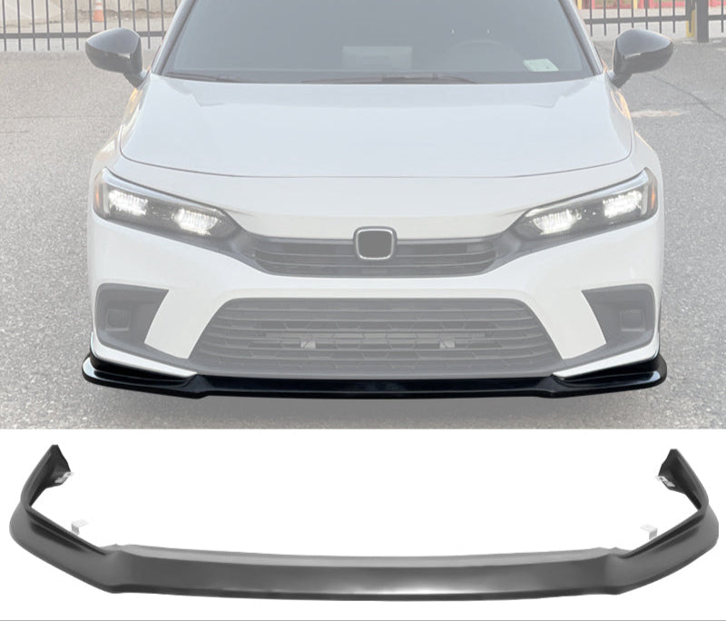 2022-2025 Honda Civic Sedan & Hatchback IK2 Style Front Lip Spoiler - Unpainted Black ABS Plastic Bumper Lip for Enhanced Aerodynamics & Sporty Look - Perfect for Street Racing & Car Shows