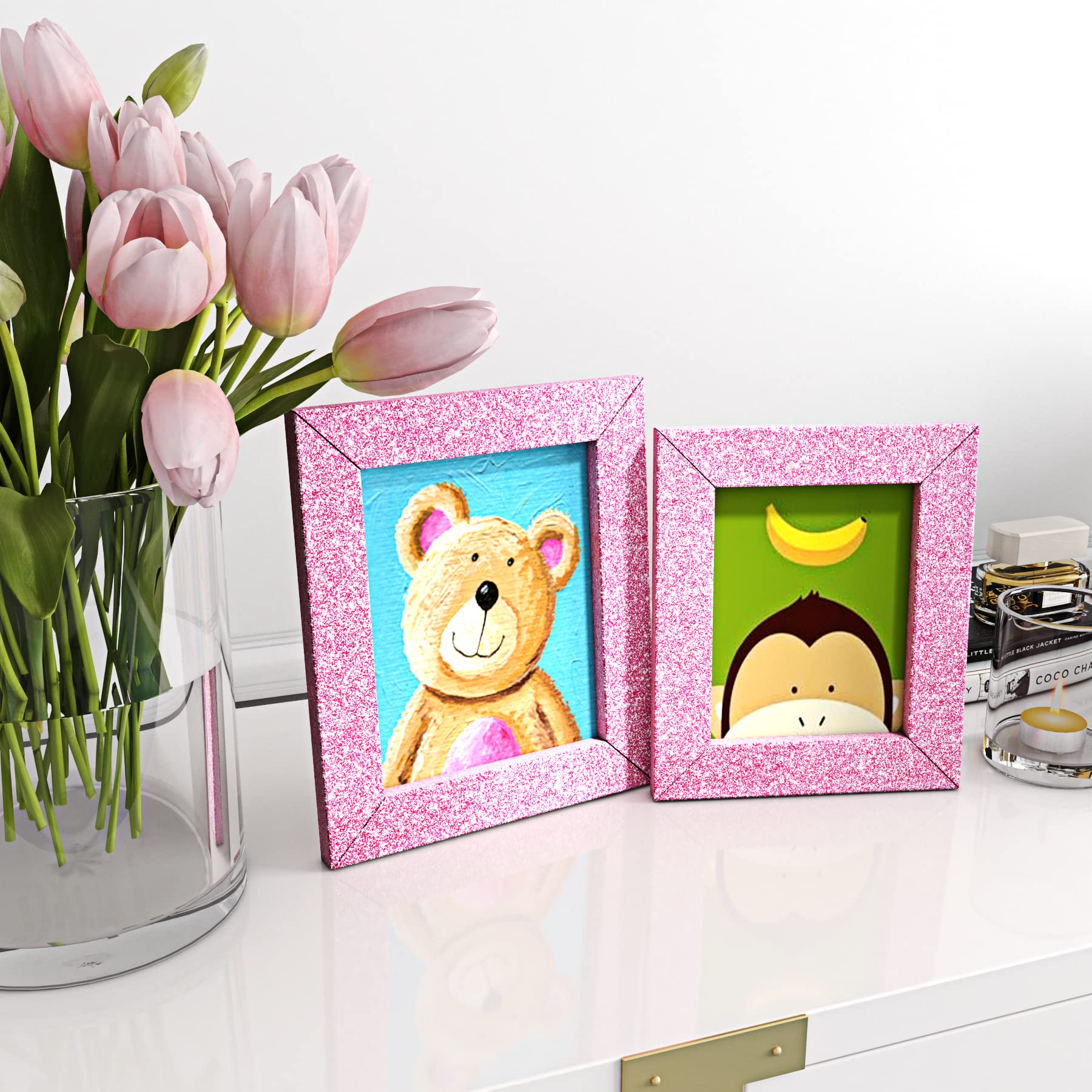 Pink Glitter Cardstock Paper - 3.9