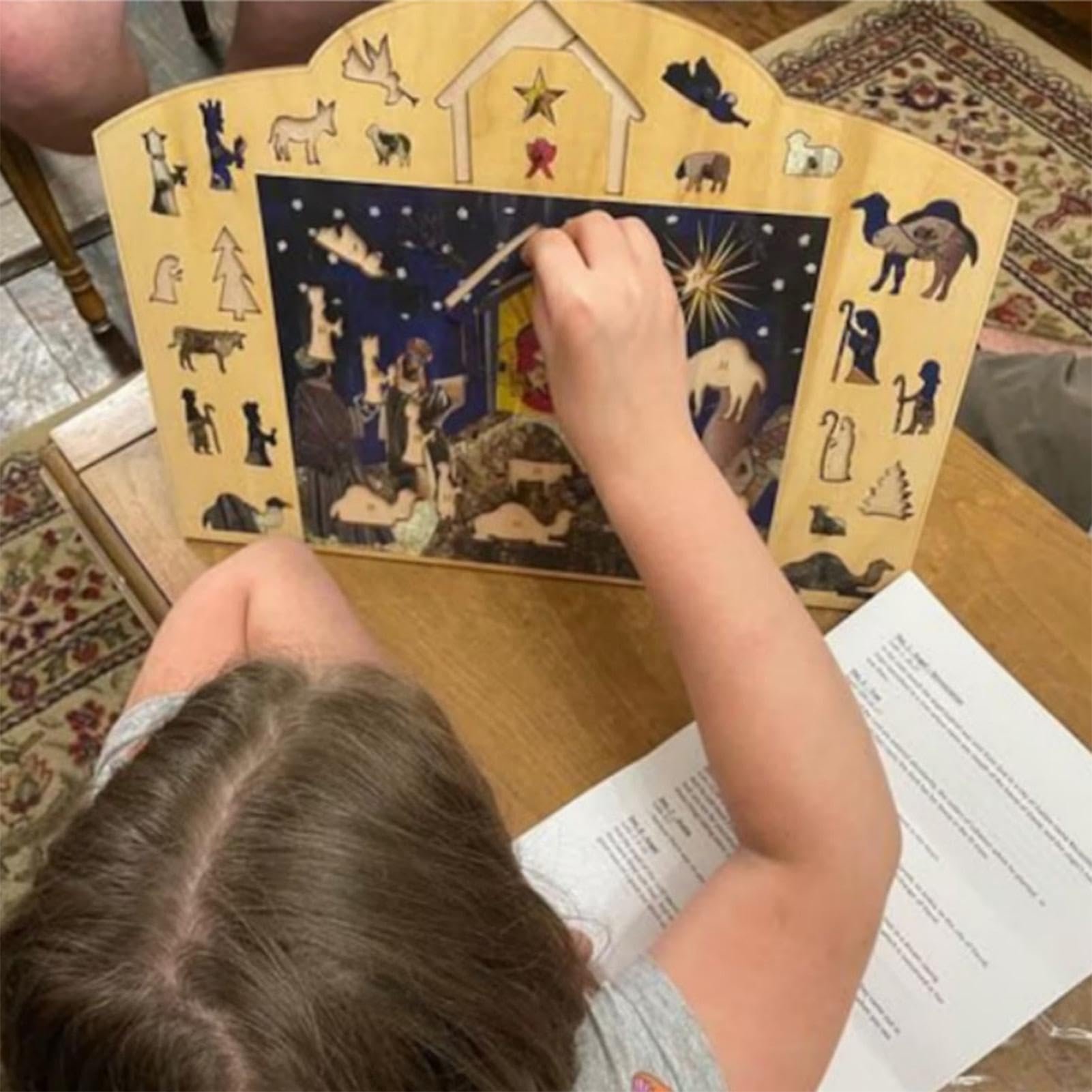 Family Fun Advent Calendar Puzzle - Wooden Christmas Countdown Puzzle for Home Decor | 2024 Nativity Advent Calendar | Perfect for Holiday Decorations, Family Game Nights & Christmas Countdown Activities