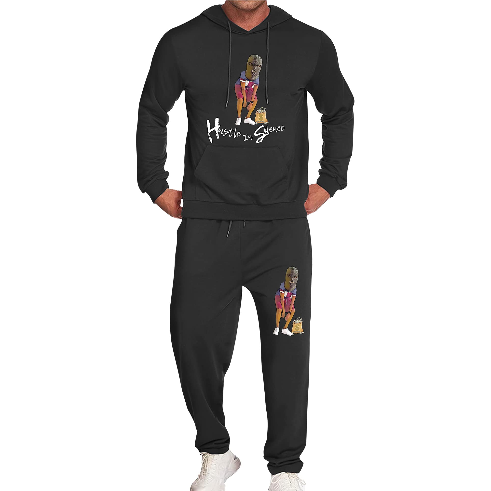 **Men's Athletic Tracksuit Set - 2-Piece Casual Jogging Sweatsuit for Running, Gym & Lounge Wear**