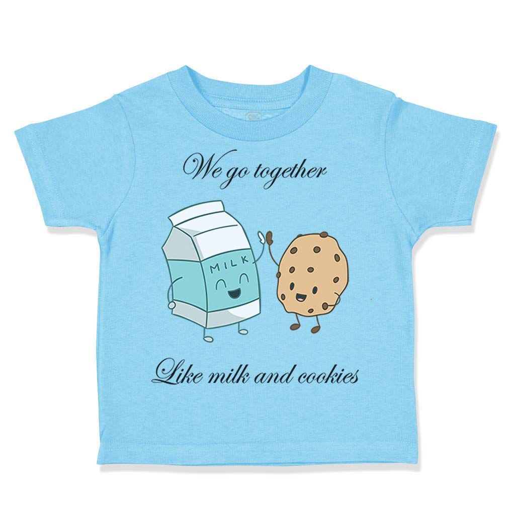 Custom Funny Humor Cotton Toddler T-Shirt - 'We Go Together Like Milk and Cookies' Cute Matching Outfit for Twins & Siblings - Perfect for Family Photos, Birthday Parties & Playdates
