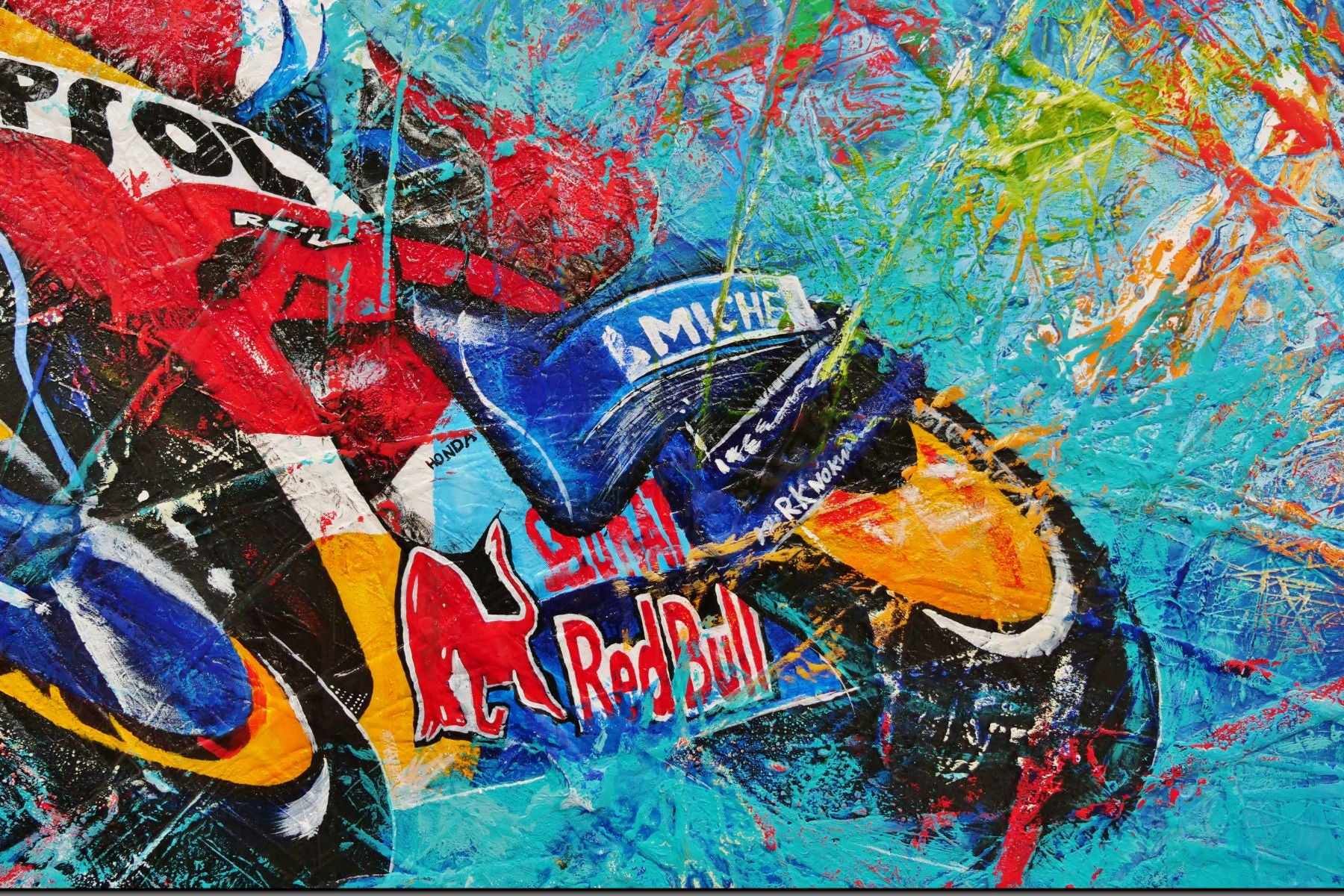 Marc Marquez Textured Abstract Realism Painting - 93