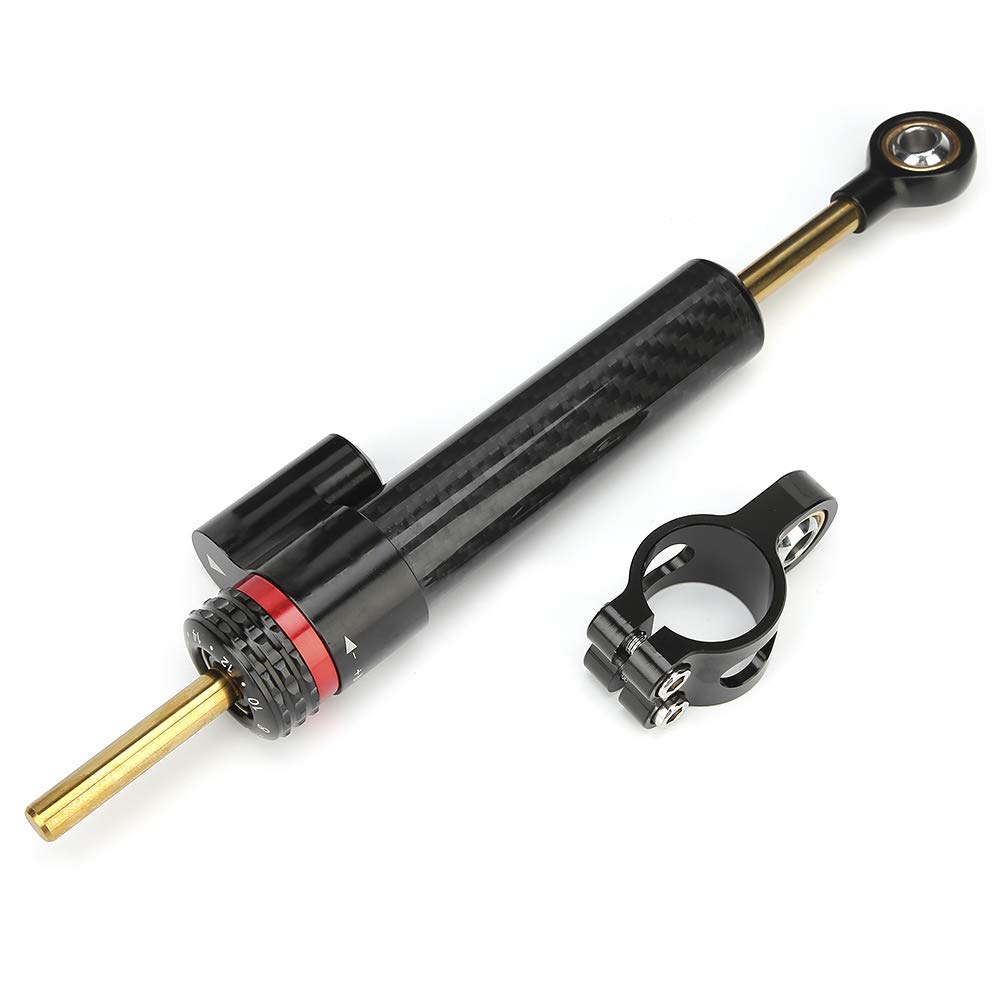 Universal Carbon Fiber Motorcycle Steering Stabilizer Damper - Fork Stabilizer for Kawasaki Bikes | Enhances Ride Control & Stability for Off-Road & Street Motorcycles