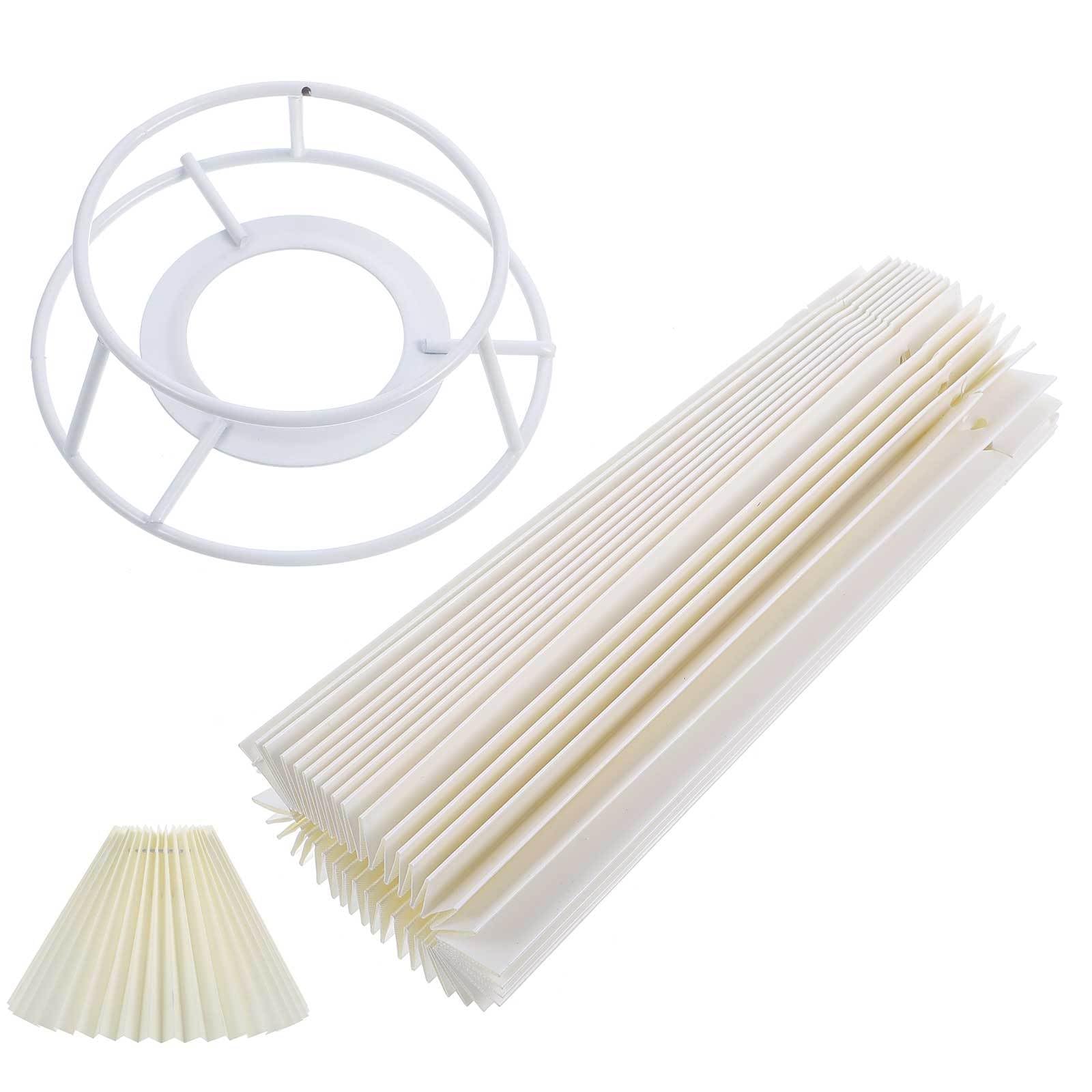 OSALADI Beige Pleated Lamp Shade - Fabric Pleated Chandelier & Pendant Light Shade - Small Clip-On Lampshade for Table & Floor Lamps - Perfect for Living Room, Bedroom & Office Lighting Decor