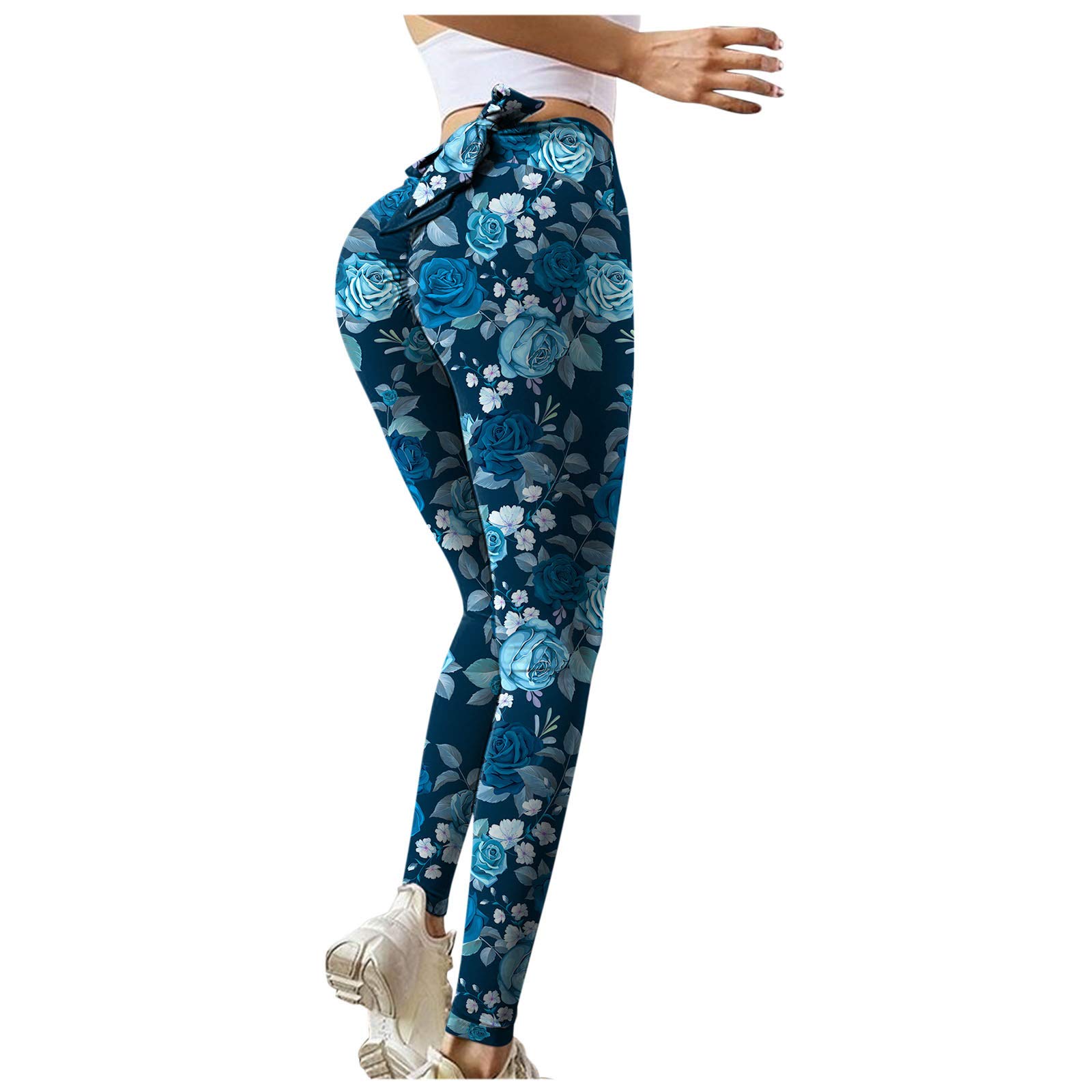 DHPD Women's Fashion Sports Star Print Digital Five Points Yoga Fitness Tight Shorts - Perfect for Yoga, Gym, Running & Casual Wear