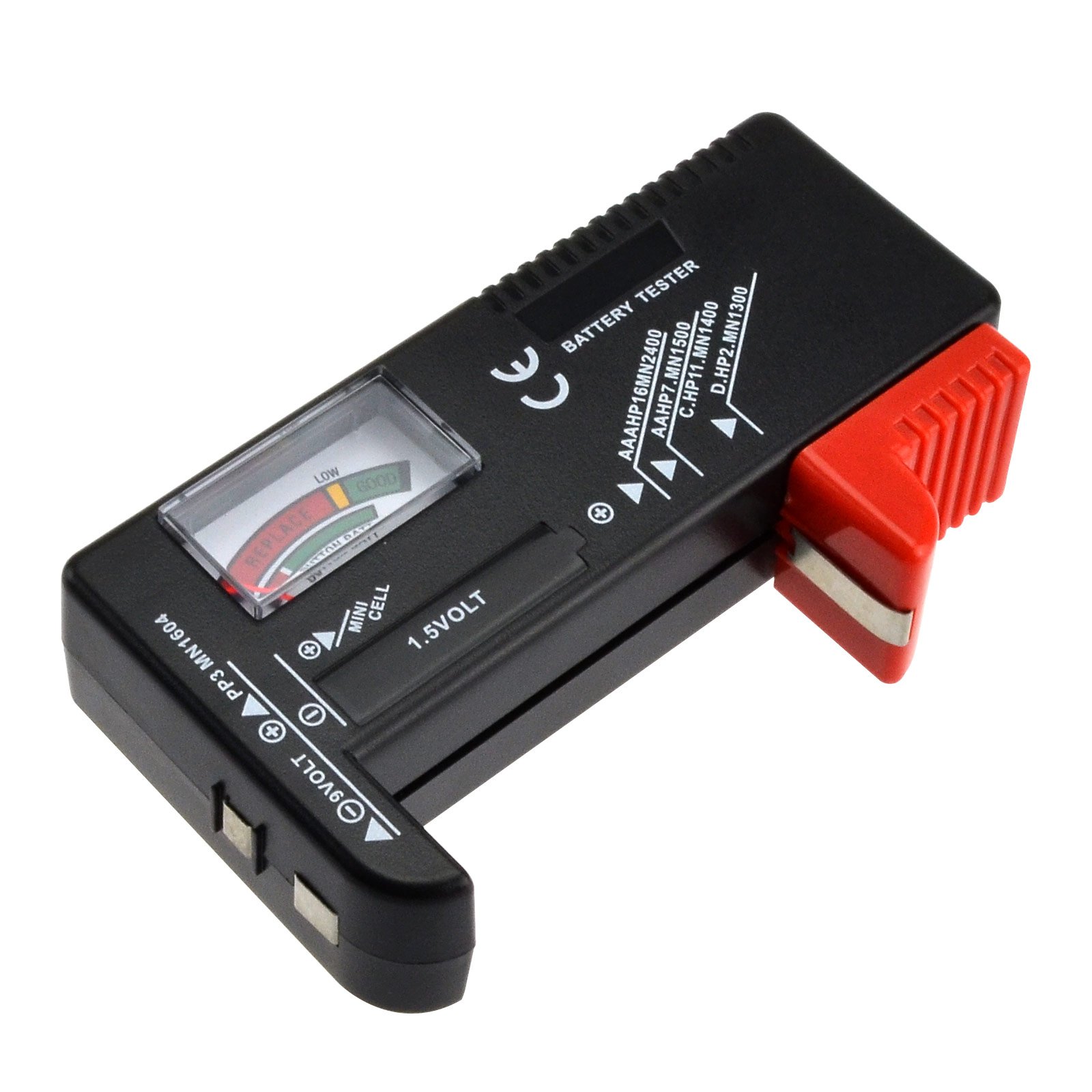 ALLOSUN BT2 Universal Battery Tester - Check AA, AAA, C, D, 9V & 1.5V Button Cell Batteries - Perfect for Home, Office & Emergency Kits