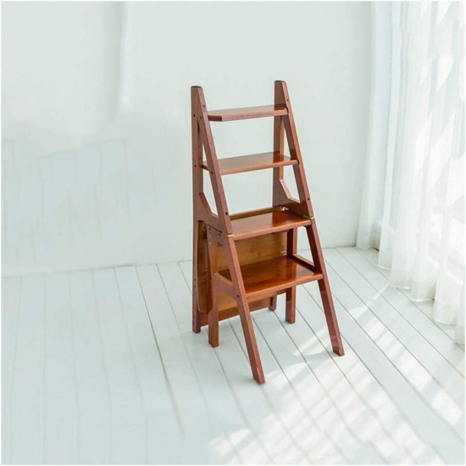 Foldable Bamboo Step Stool Ladder - Multifunctional Lightweight Stool Chair for Kids & Adults, Perfect for Kitchen, Bathroom, and Home Organization (Color: Natural)