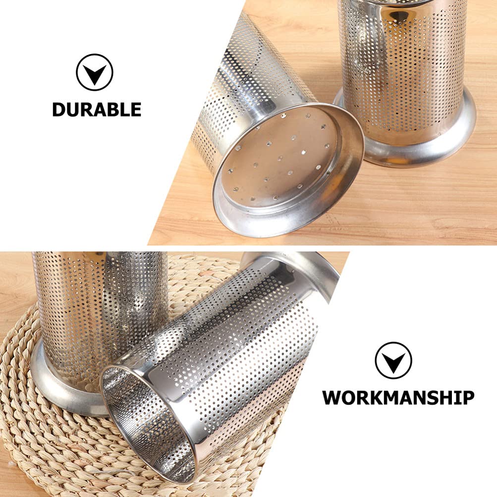 2-Pack Stainless Steel Kitchen Utensil Holder - Multi-Purpose Chopstick, Straw & Silverware Organizer for Countertop - Perfect for Kitchen, Home Office & Desk Organization (Pen Holder Included)