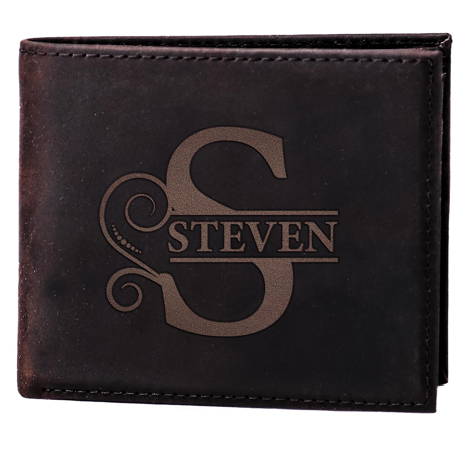Personalized Leather Wallet for Men - Custom Engraved Gift for Husband, Dad, Boyfriend, Son & Fiance | Anniversary, Birthday & Father's Day Present | Premium RFID Blocking Bifold Wallet for Everyday Use & Travel