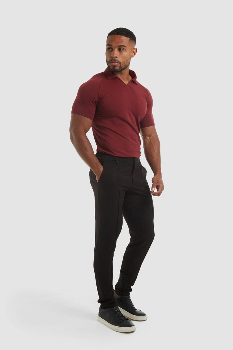 Premium Stitched Crease Dress Pants for Men - Classic Black Formal Trousers for Office, Business & Wedding Events