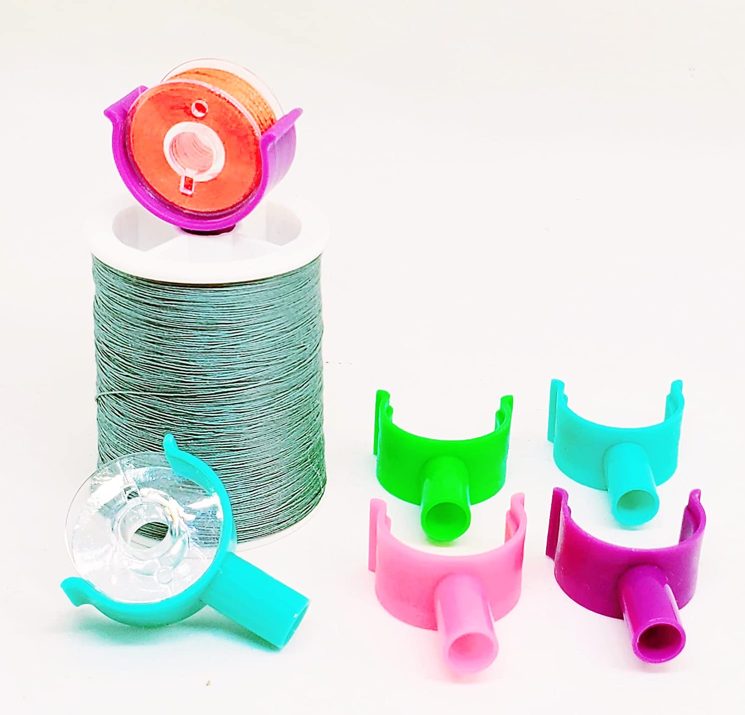 PeavyTailor 20-Pack Small Sewing Bobbin Clips - Colorful Thread Holder & Accessory Tool #7 for Quilting, Embroidery & Crafting Projects