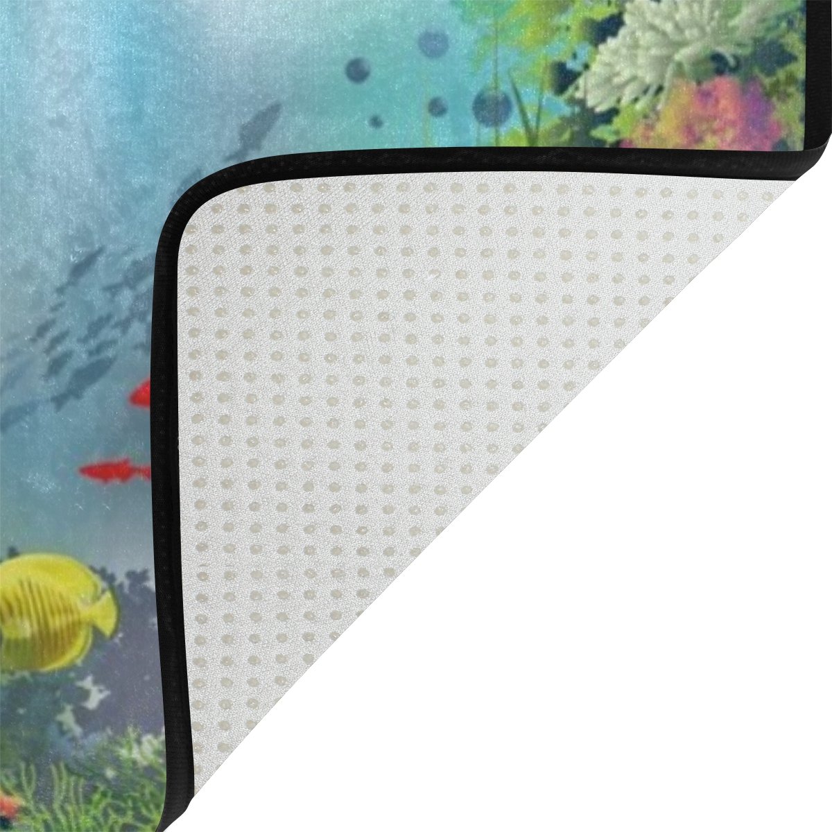 Cooper Girl Dolphins and Sea Turtle Doormat - Washable Non-Slip Entrance Rug 23.6x15.7 Inch for Home, Porch, or Office - Cute Ocean Theme Floor Mat