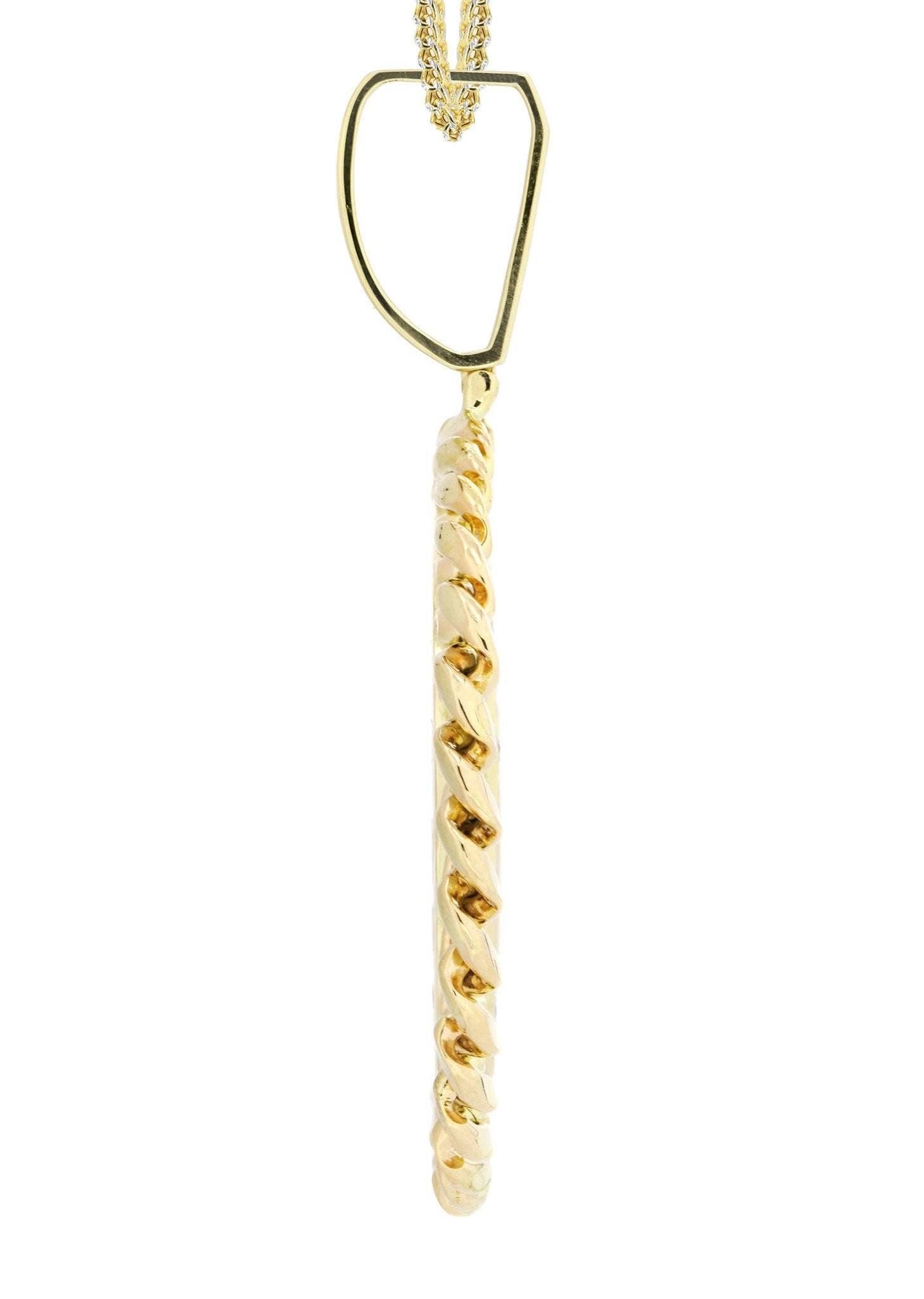 14K Yellow Gold Crown Diamond Pendant Necklace - 2.61 Carat Round Cut Diamond Jewelry for Women - Perfect for Anniversary Gifts & Special Occasions