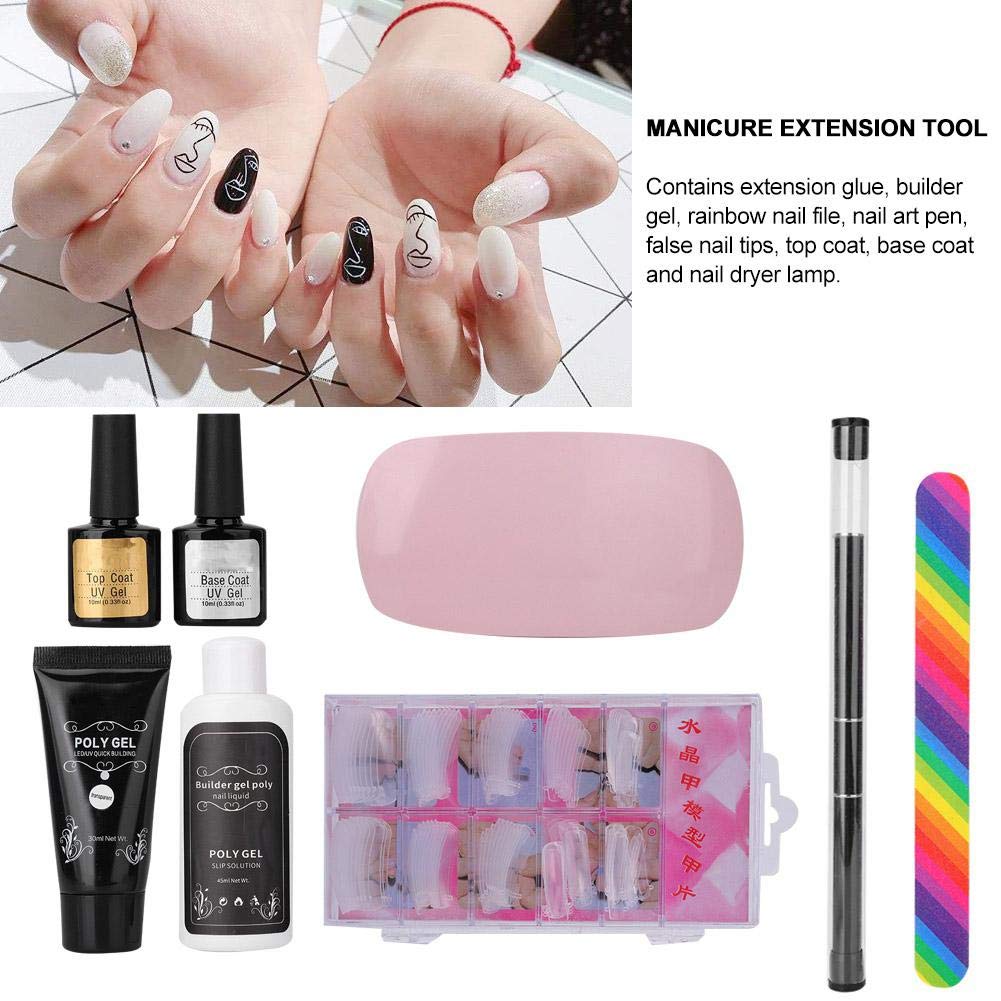 Professional Gel Nail Polish Kit - UV LED Nail Dryer Lamp, Nail Glue & Complete DIY Manicure Tools Set for Home & Salon Use (Transparent) | Perfect for Nail Art, French Tips & Gel Extensions