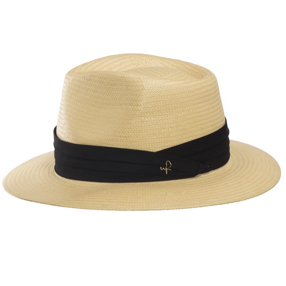 Monte Cristo Classic Fedora Straw Panama Hat - Wide Brim Sun Hat for Men & Women - Lightweight UPF 50+ Beach Hat for Summer, Travel, and Outdoor Activities