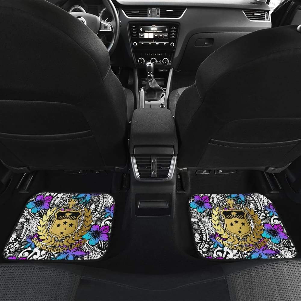 Premium American Samoa Car Floor Mats - Hibiscus Ocean Flower Design (211904) | All-Weather Protection for Sedans, SUVs & Trucks | Non-Slip Durable Auto Accessories