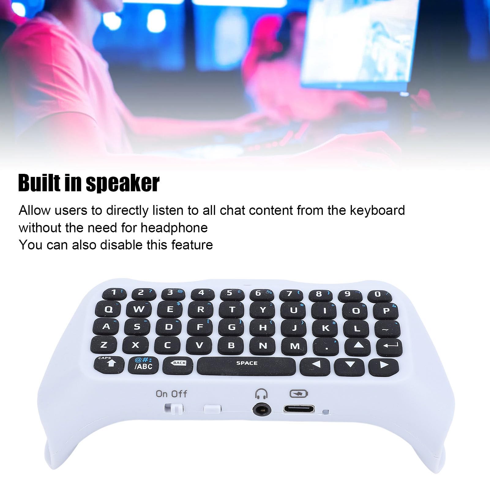 Wireless Gaming Controller Keyboard with Built-in Speaker & BT Chatpad - Enhanced Sound Port for Superior Gaming Experience | Perfect for Live Streaming, Online Chat & Messaging