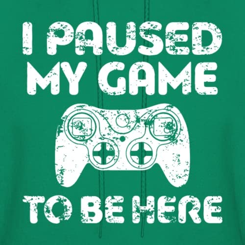 Spreadshirt 'I Paused My Game To Be Here' Video Gamer Men's Hoodie - Comfortable Pullover Sweatshirt for Gaming Enthusiasts & Casual Wear