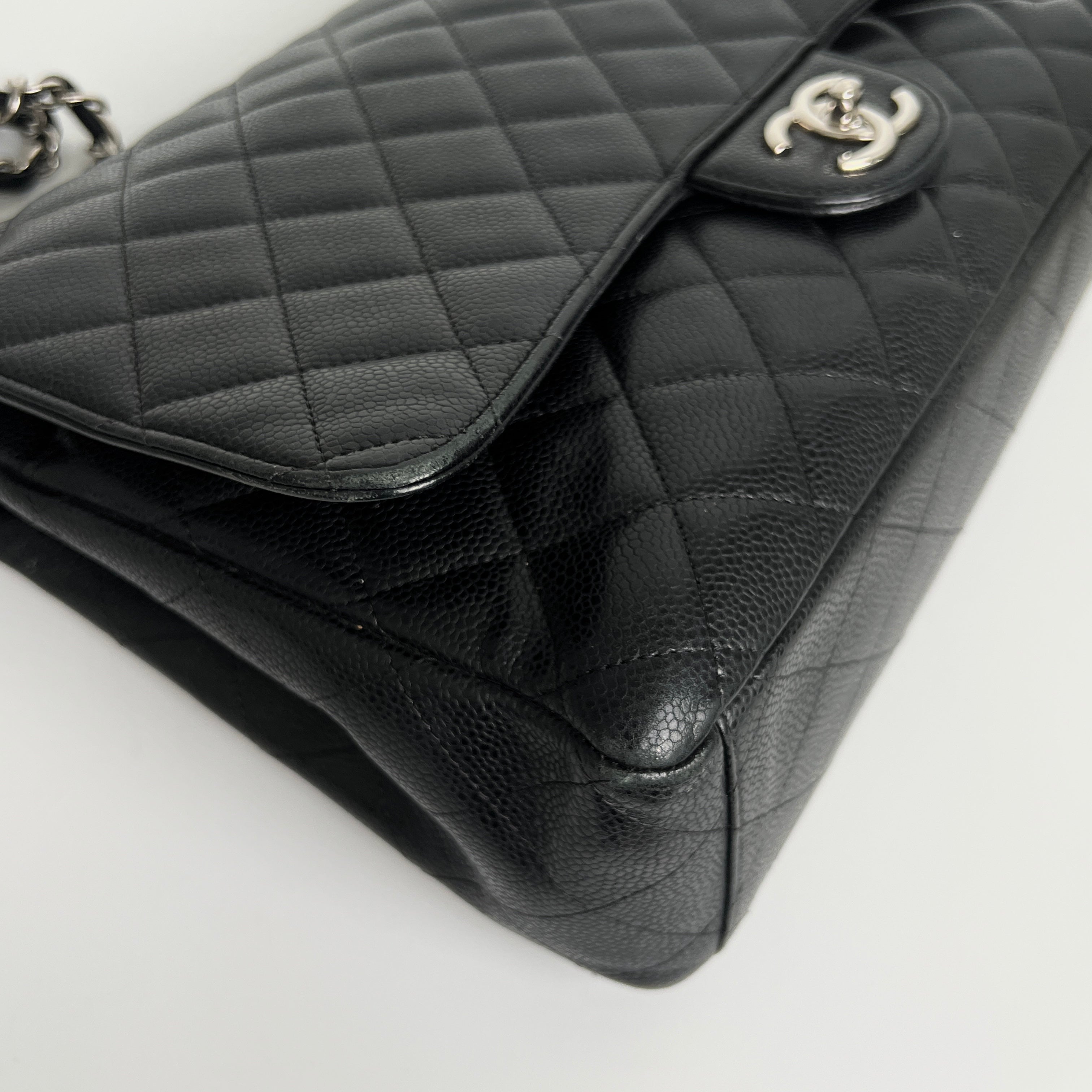 Chanel Quilted Caviar Maxi Black Leather Handbag - Luxury Designer Crossbody Bag for Women, Perfect for Work, Travel & Evening Events