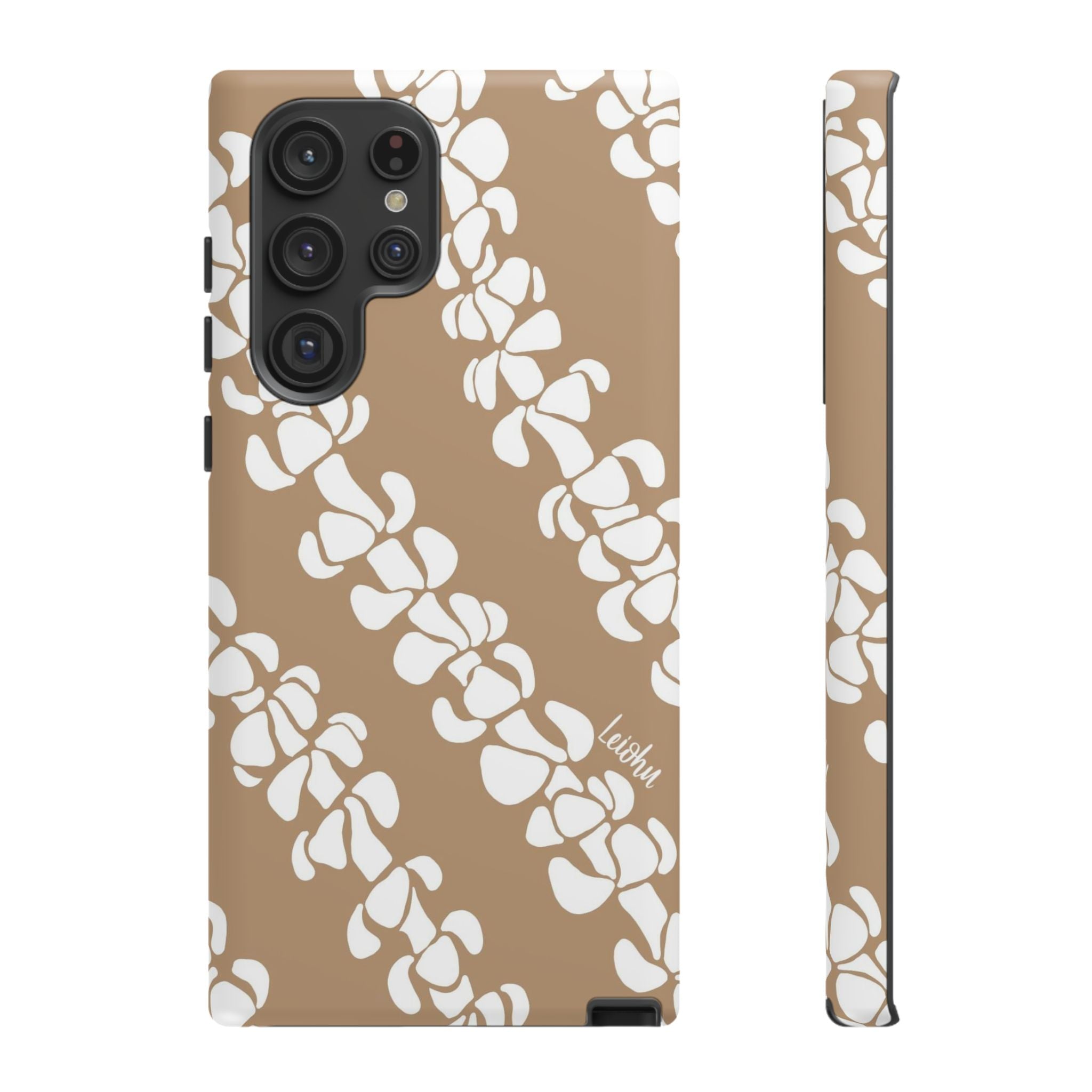Premium Puakenikeni Tan Leather Case for Samsung Galaxy - Durable Protection with Stylish Design for Everyday Use